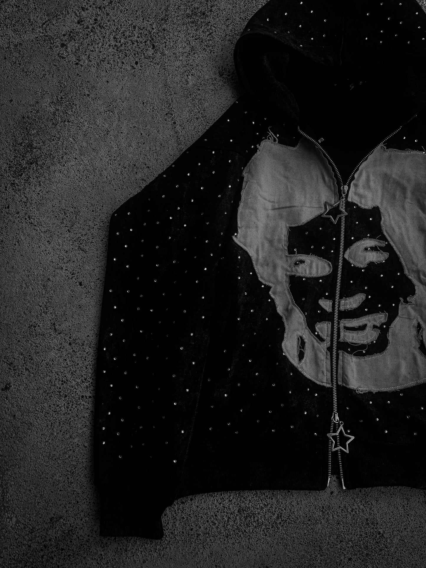 Deadboys “Caligo” Rhinestone Zip Up Hoodie